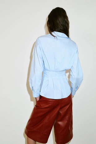 Рубашка из поплина со складками- Заказать в России