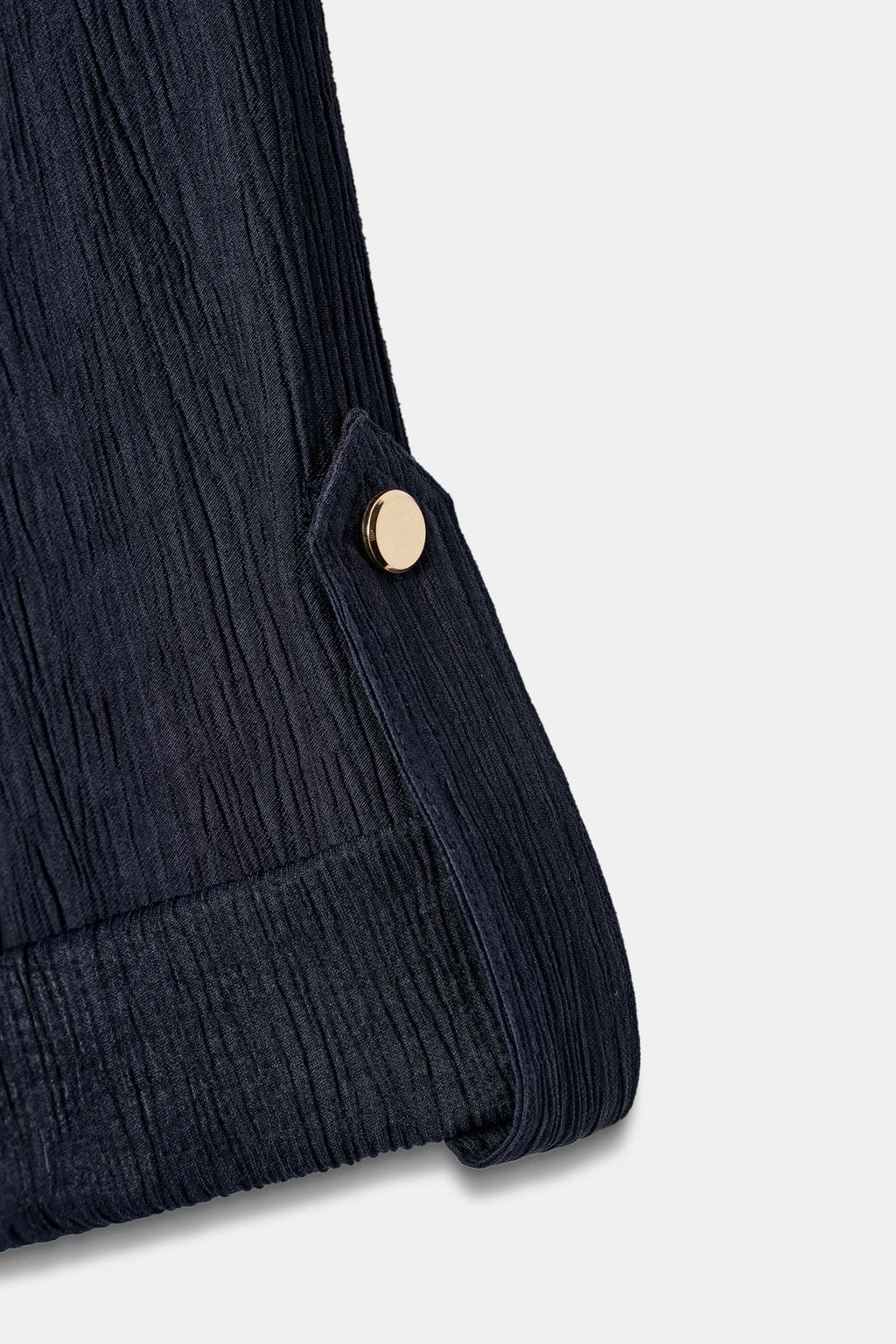 РУБАШКА-САФАРИ С ЭФФЕКТОМ ЖАТОЙ ТКАНИ И ПОЯСОМ