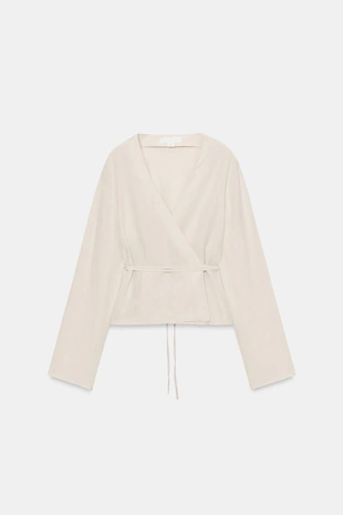 Рубашка-кимоно с запахом- Заказать в России