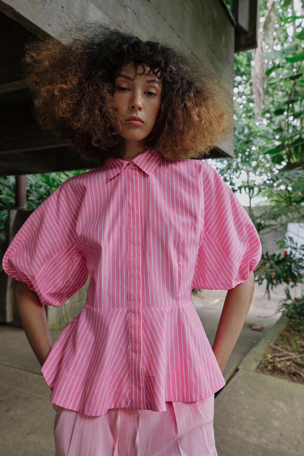 РУБАШКА ИЗ ПОПЛИНА В ПОЛОСКУ