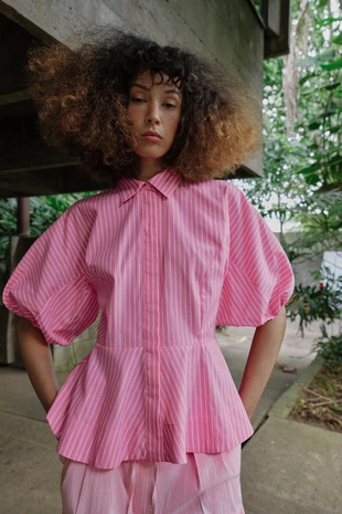 Рубашка из поплина в полоску- Заказать в России