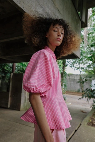 Рубашка из поплина в полоску- Заказать в России