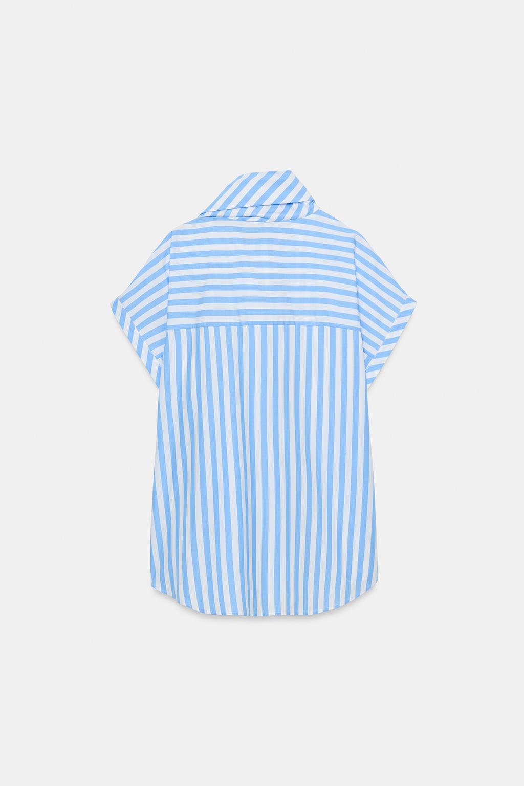 РУБАШКА С ЗАВЯЗКАМИ В ПОЛОСКУ