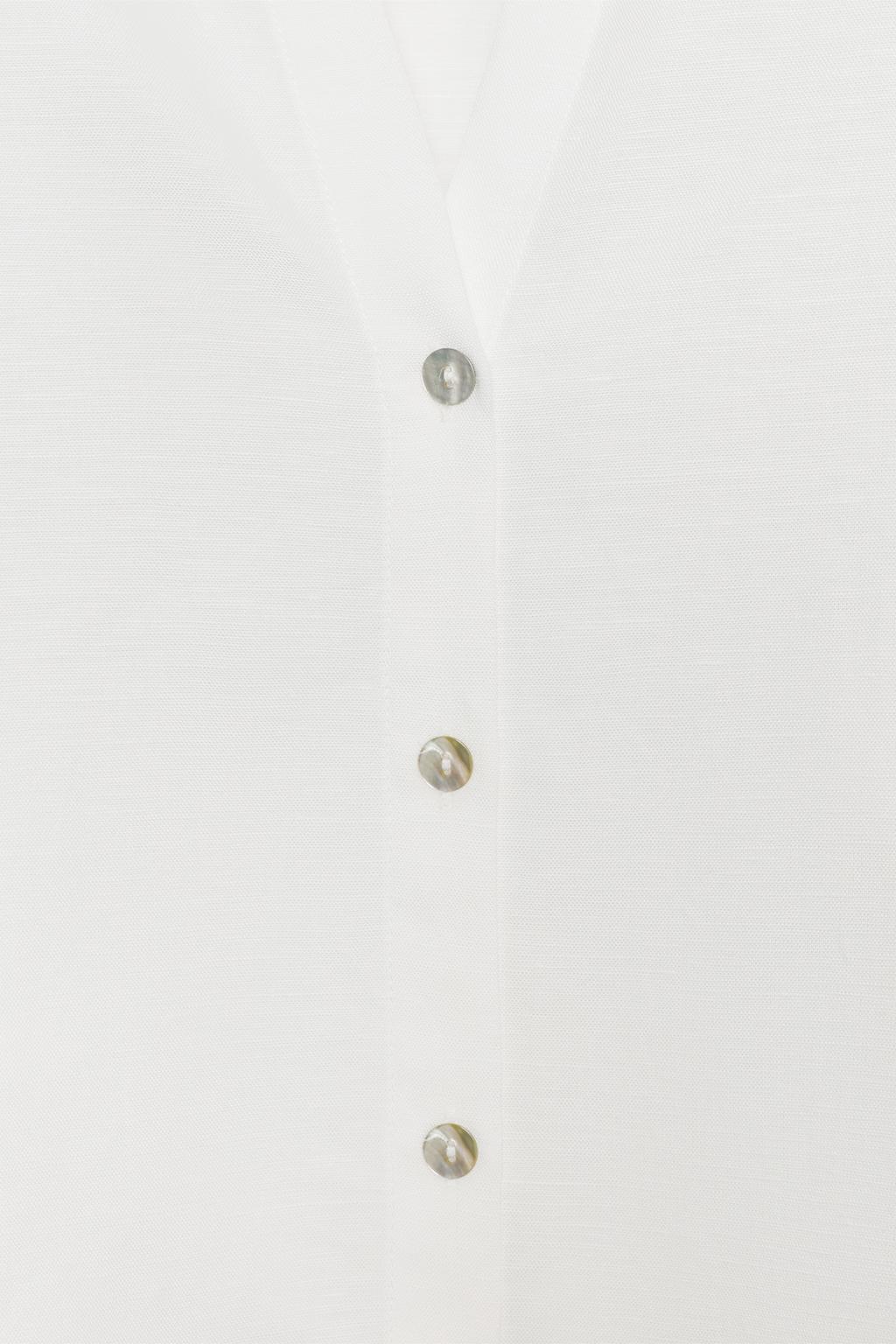 РУБАШКА ИЗ СМЕСОВОГО ЛЬНА С ОБЪЕМНЫМИ РУКАВАМИ