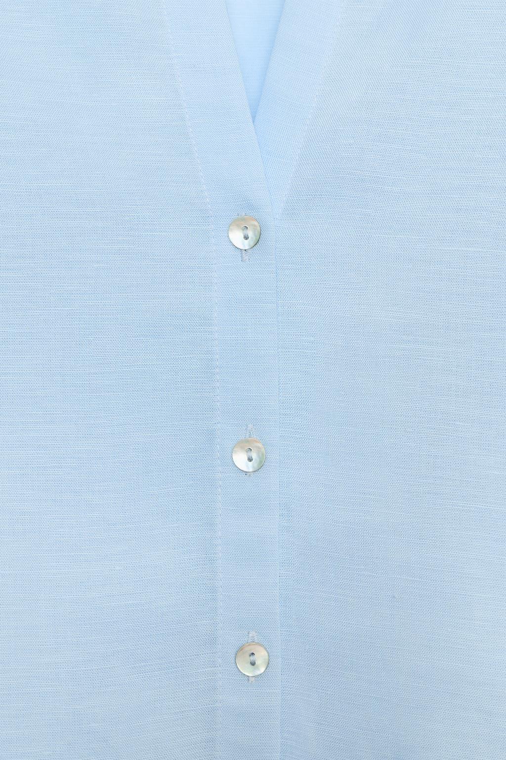 РУБАШКА ИЗ СМЕСОВОГО ЛЬНА С ОБЪЕМНЫМИ РУКАВАМИ