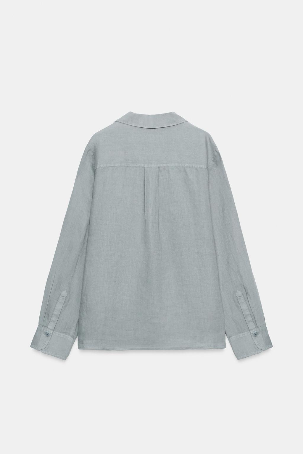 Льняная рубашка с карманом ZW COLLECTION