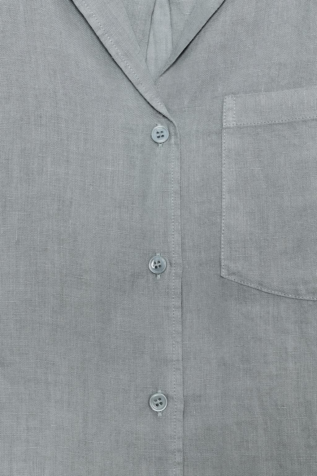 Льняная рубашка с карманом ZW COLLECTION