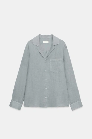 Льняная рубашка с карманом Zw Collection- Заказать в России