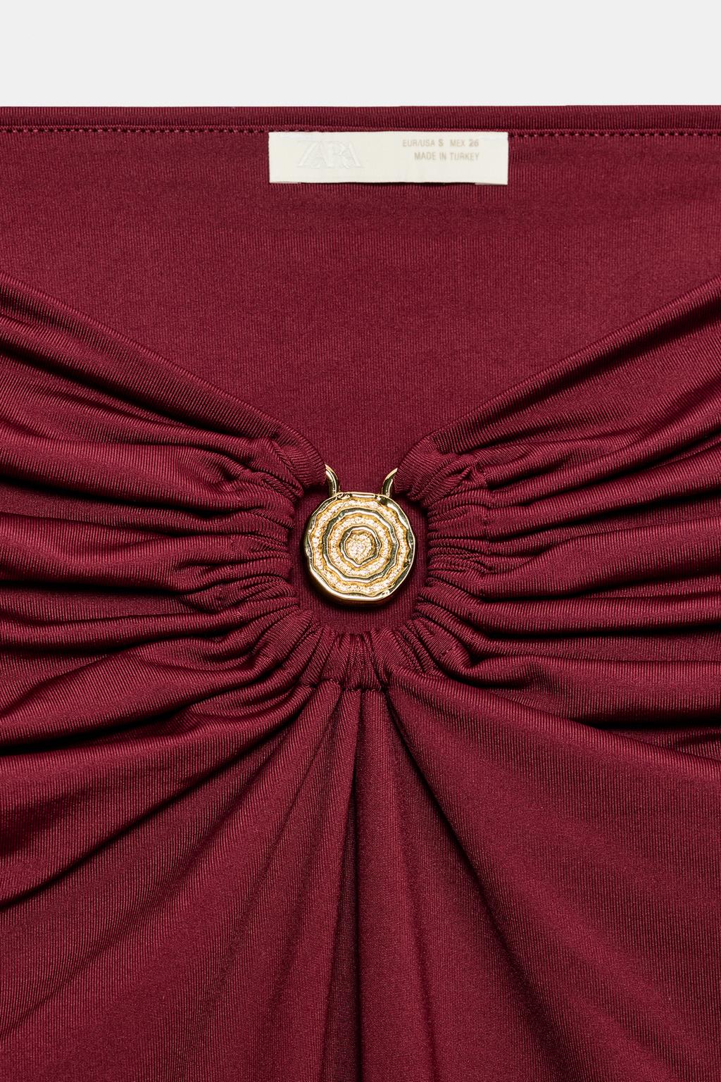 ЮБКА МИДИ ИЗ ПОЛИАМИДА С ОТДЕЛКОЙ