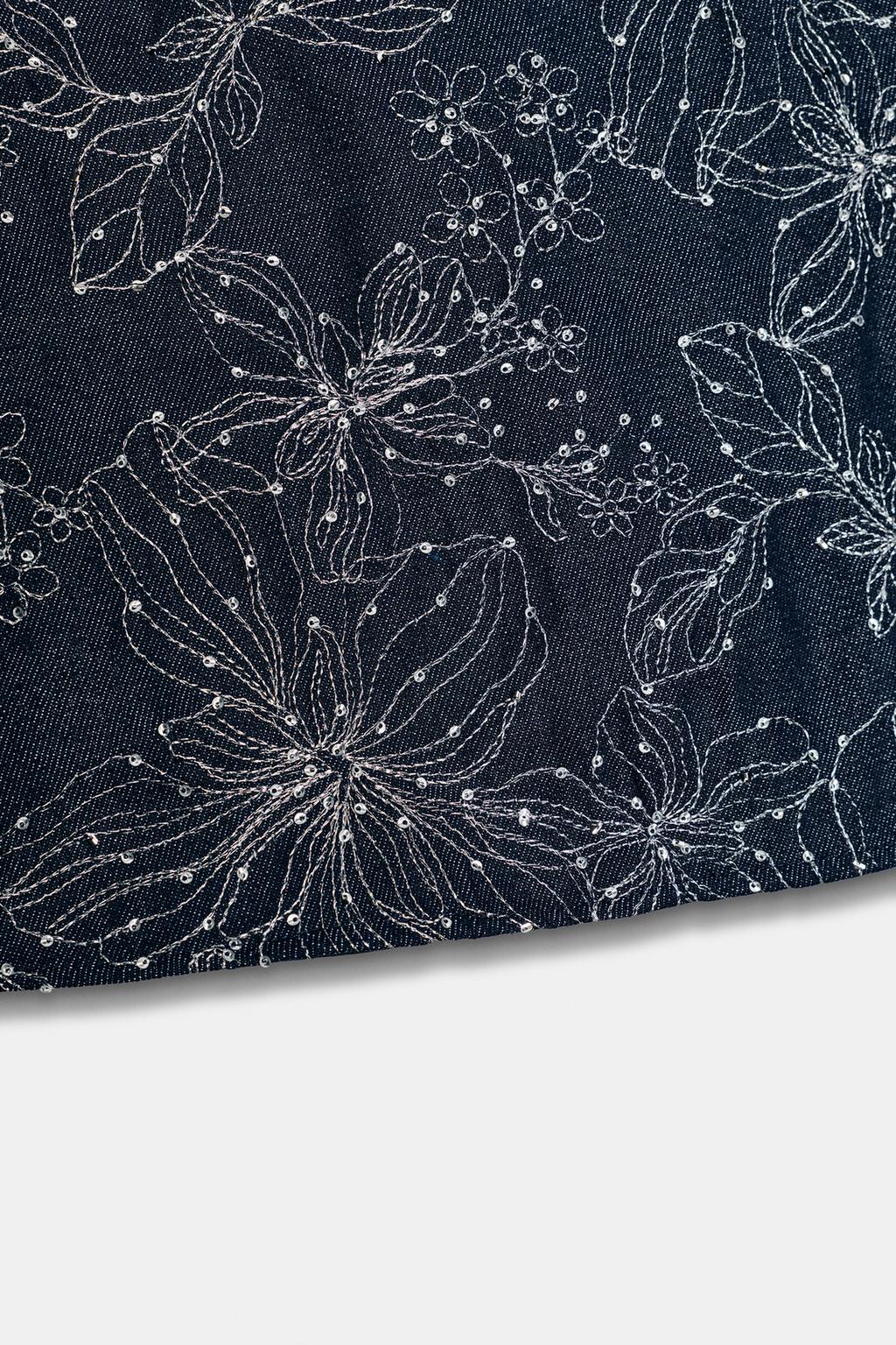 ЮБКА-ШОРТЫ С ВЫШИВКОЙ И ПАЙЕТКАМИ