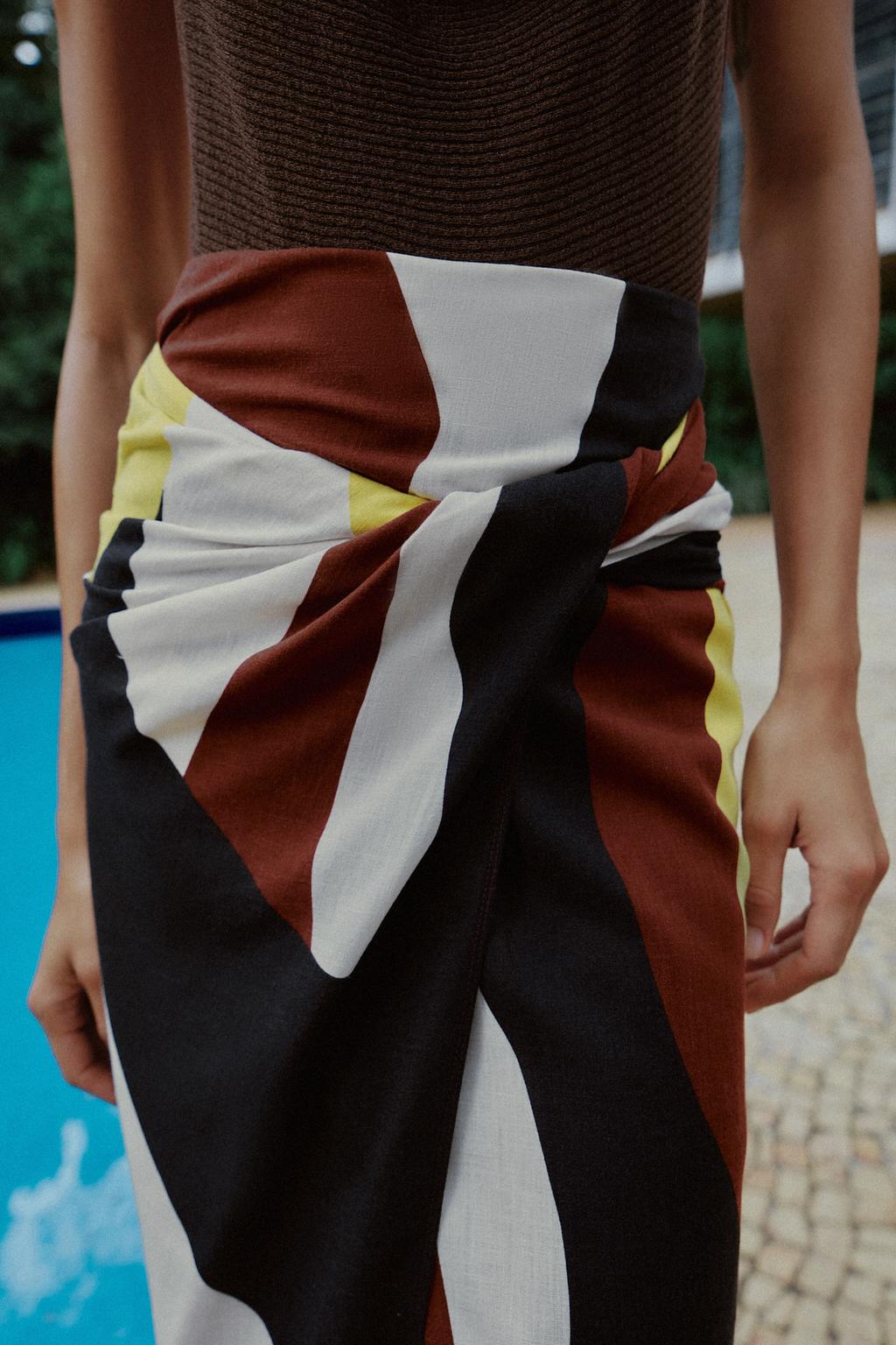 ЮБКА МИДИ С ЗАПАХОМ И ПРИНТОМ