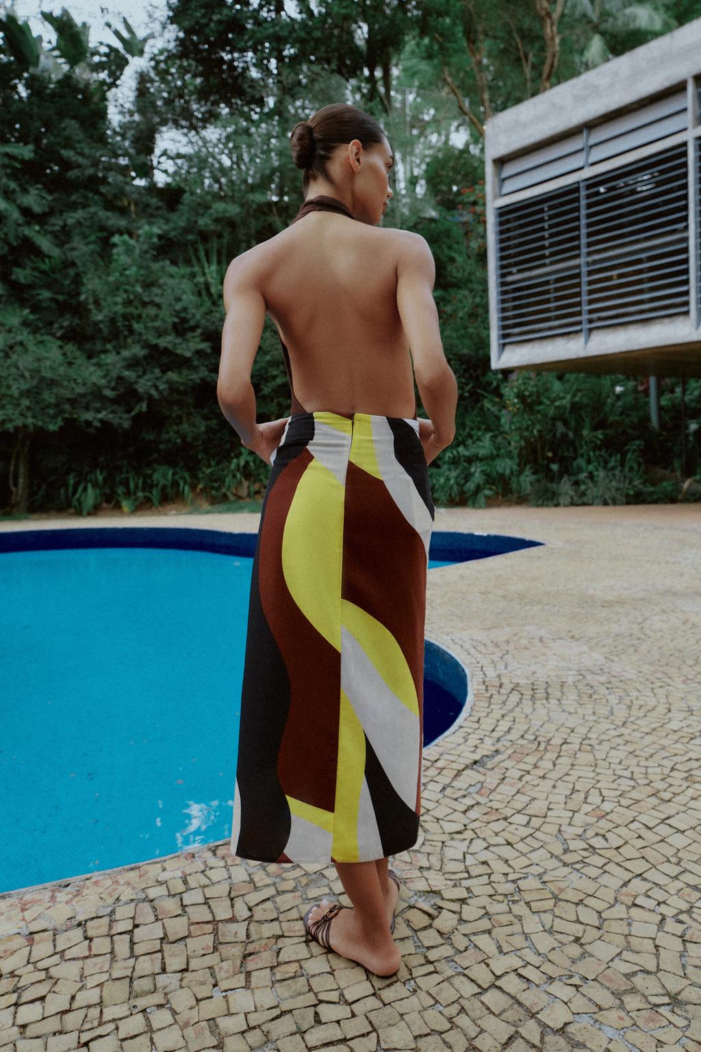 ЮБКА МИДИ С ЗАПАХОМ И ПРИНТОМ