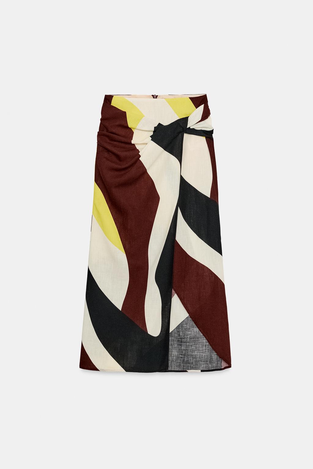 ЮБКА МИДИ С ЗАПАХОМ И ПРИНТОМ