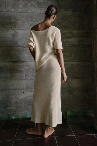 Трикотажная юбка миди- Заказать в России