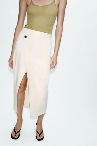 Юбка миди с запахом- Заказать в России