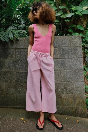 Брюки-кюлоты в полоску- Заказать в России