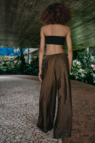 Брюки с пайетками свободного кроя- Заказать в России