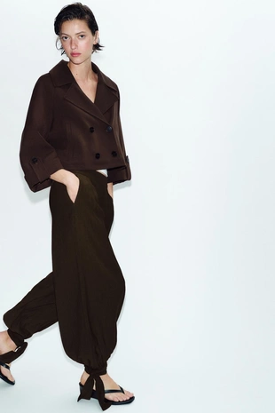 Брюки-багги с бантами- Заказать в России