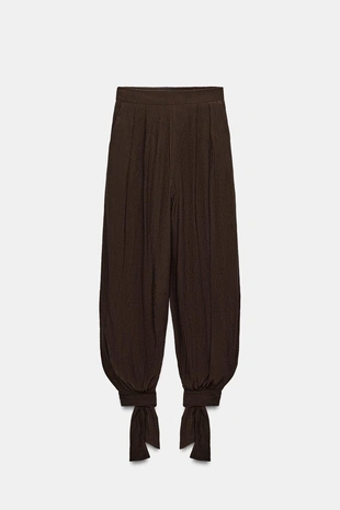 Брюки-багги с бантами- Заказать в России