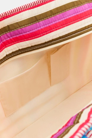 Стеганая сумка в полоску с цветами- Заказать в России