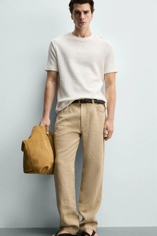 Футболка классического кроя из рельефной ткани- Заказать в России