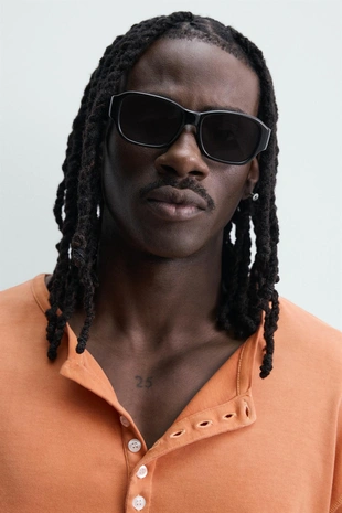 Футболка Relaxed Fit с воротником на пуговицах- Заказать в России