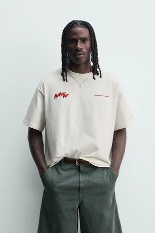 Футболка с контрастным принтом- Заказать в России