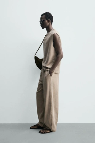 Толстовка-майка свободного кроя из текстурной ткани- Заказать в России