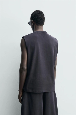 Майка Relaxed Fit в рубчик- Заказать в России