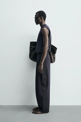 Майка Relaxed Fit в рубчик- Заказать в России