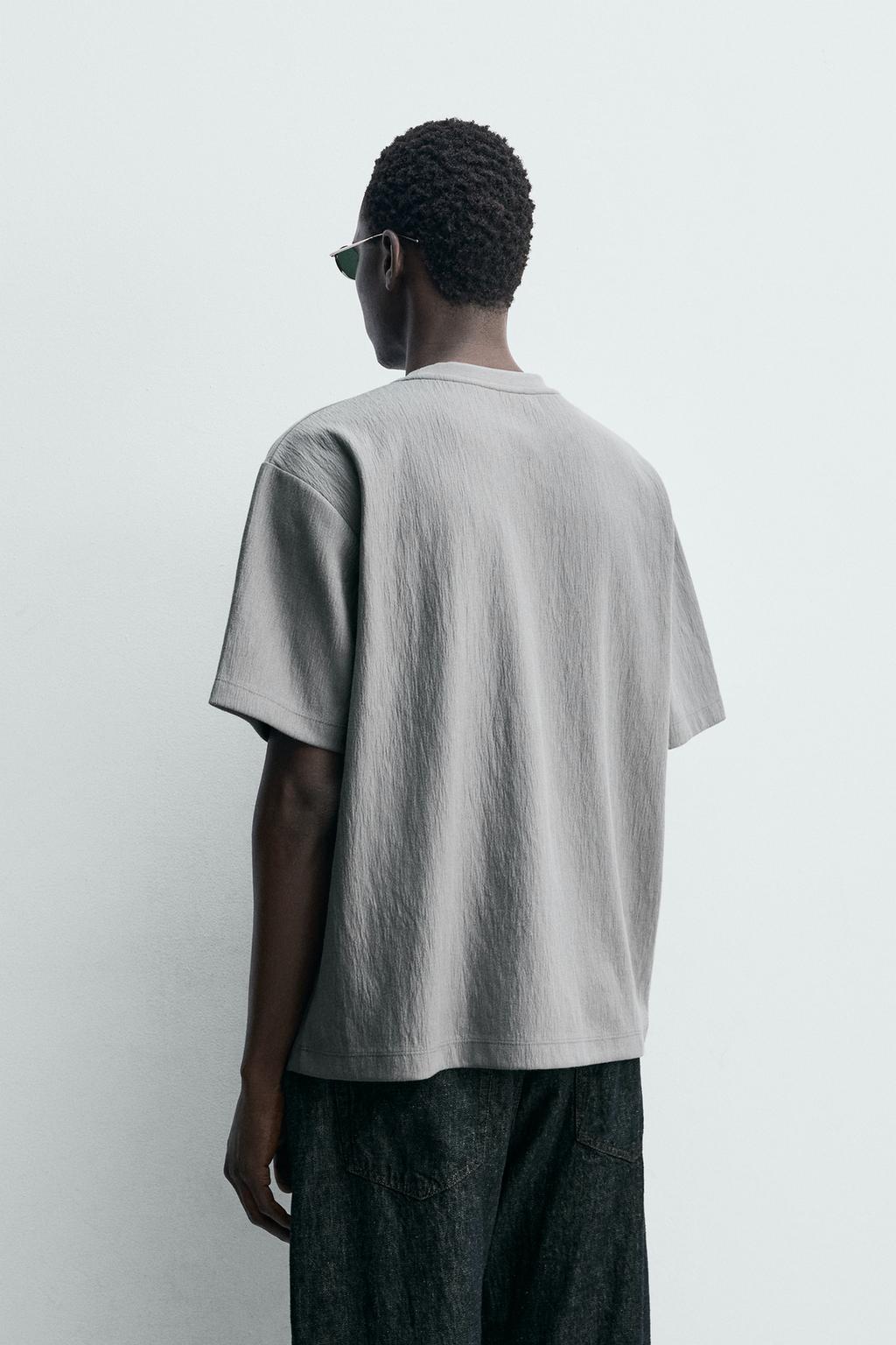 ФУТБОЛКА RELAXED FIT ИЗ РЕЛЬЕФНОЙ ТКАНИ