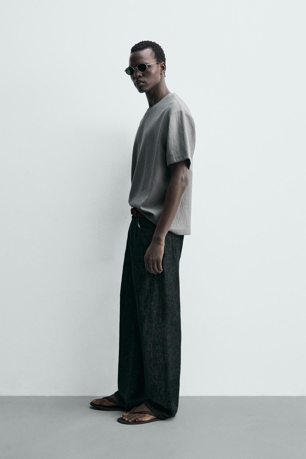 ФУТБОЛКА RELAXED FIT ИЗ РЕЛЬЕФНОЙ ТКАНИ