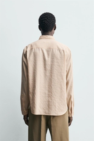 Рубашка свободного кроя в полоску- Заказать в России