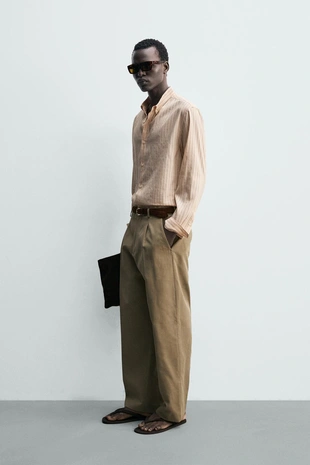 Рубашка свободного кроя в полоску- Заказать в России