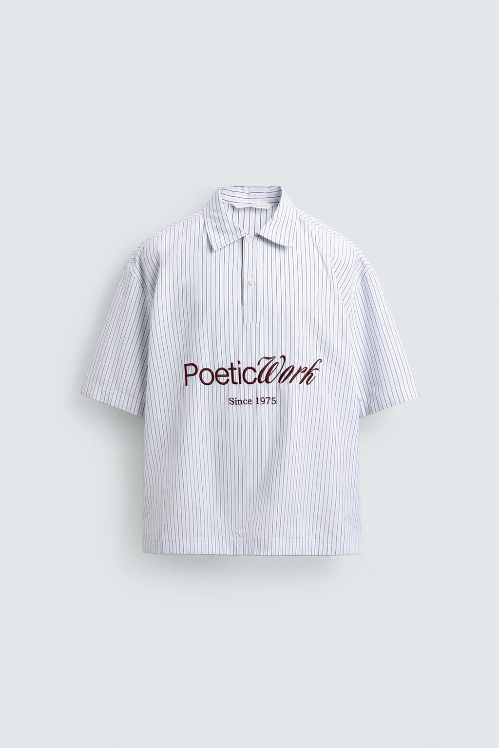 РУБАШКА ПОЛО СВОБОДНОГО КРОЯ С НАДПИСЬЮ