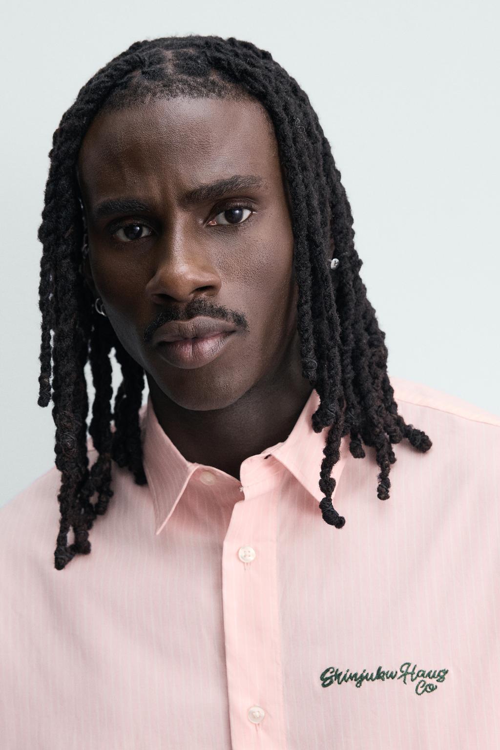 РУБАШКА В ПОЛОСКУ С КОМБИНИРОВАННЫМ ПРИНТОМ