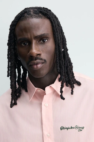 Рубашка в полоску с комбинированным принтом- Заказать в России