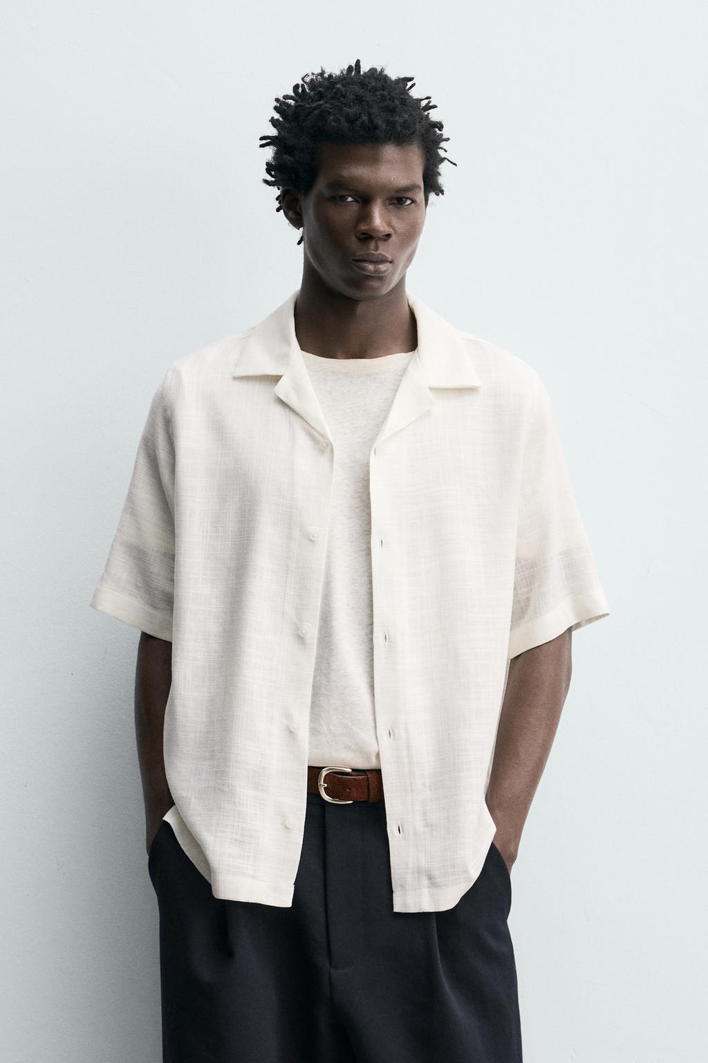 РУБАШКА СТРУЯЩЕГОСЯ ПОКРОЯ ИЗ РЕЛЬЕФНОЙ ТКАНИ