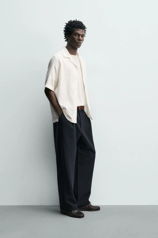 Рубашка струящегося покроя из рельефной ткани