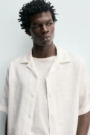 Рубашка струящегося покроя из рельефной ткани- Заказать в России