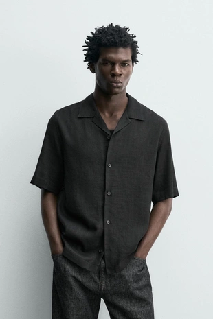 Рубашка струящегося покроя из рельефной ткани