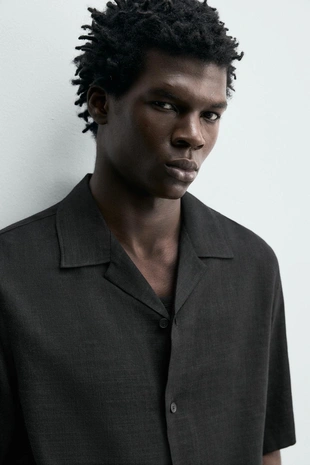 Рубашка струящегося покроя из рельефной ткани- Заказать в России