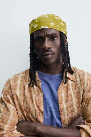 Рубашка свободного кроя в клетку с завязками- Заказать в России