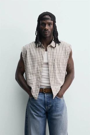 Рубашка-топ Boxy Fit в клетку- Заказать в России