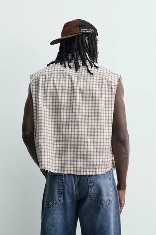 Рубашка-топ Boxy Fit в клетку- Заказать в России