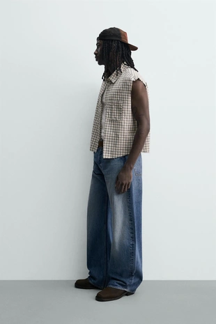 Рубашка-топ Boxy Fit в клетку- Заказать в России