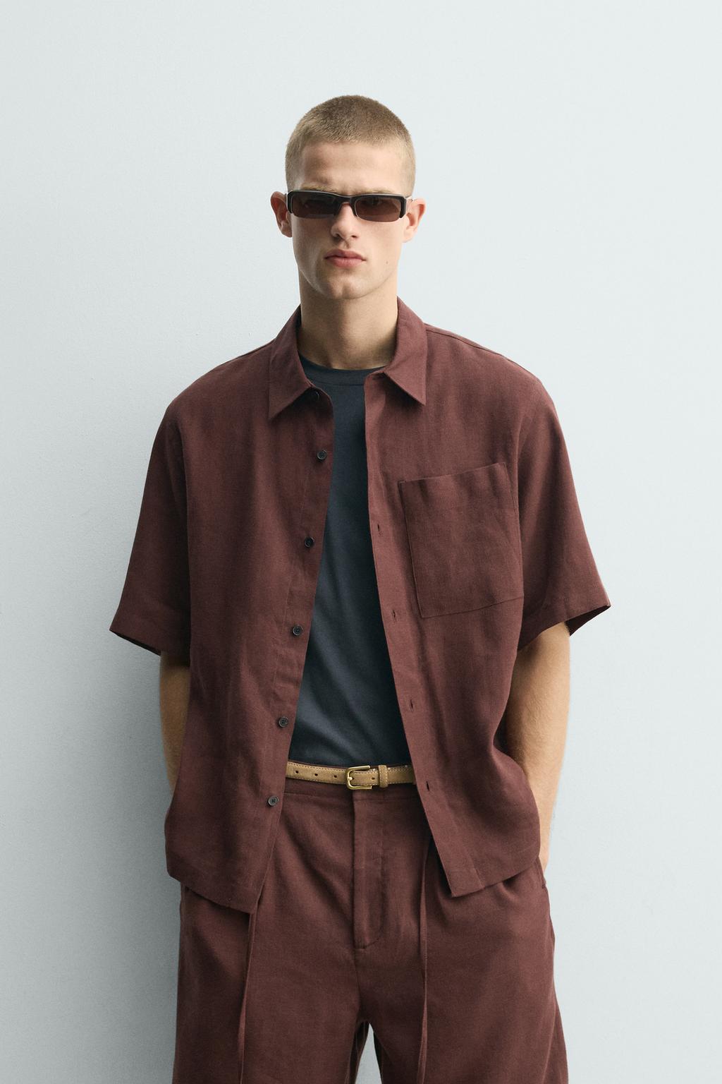 РУБАШКА RELAXED FIT ИЗ СМЕСИ ЛЬНА