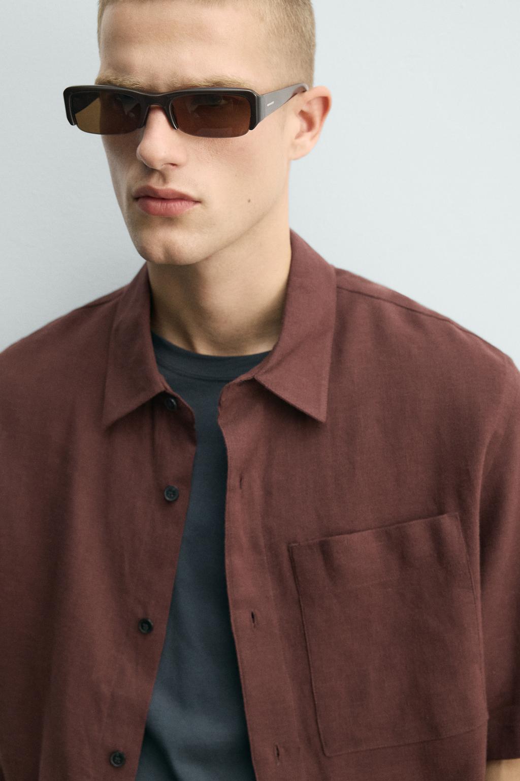 РУБАШКА RELAXED FIT ИЗ СМЕСИ ЛЬНА