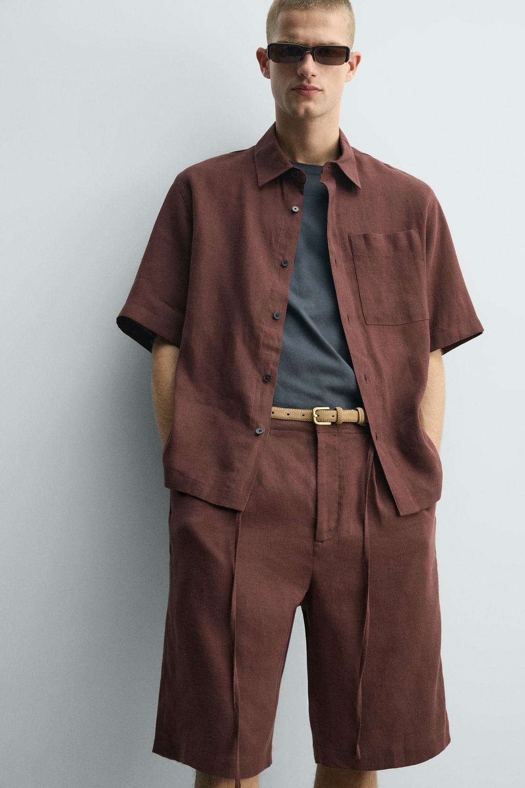 РУБАШКА RELAXED FIT ИЗ СМЕСИ ЛЬНА