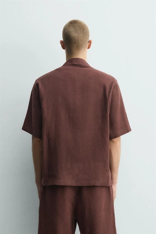 Рубашка Relaxed Fit из смеси льна- Заказать в России